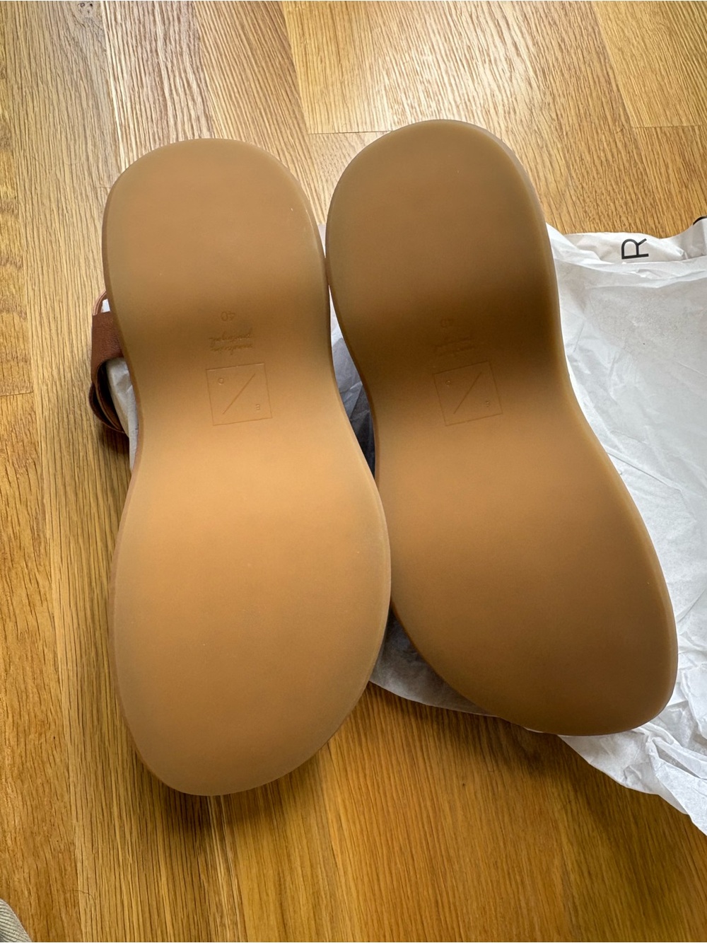 Either/Or Tan Woven Leather Platform Fisherman Sandals NWT / 10 - Picture 10 of 12